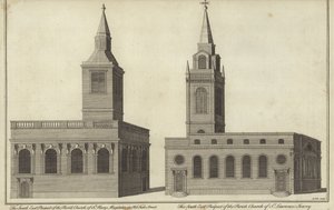Kerk van St Mary Magdalen in Old Fish Street en kerk van St Lawrence Jewry, Londen