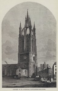 Kerk van St. Nicholas, Newcastle-upon-Tyne (gravure) door English School