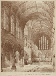 Kerk van St. Philip, Buckingham Palace Road (gravure) door English School