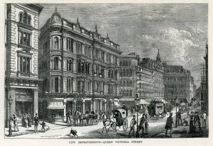 Stadsverbeteringen - Queen Victoria Street, Londen door English School