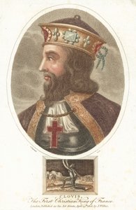 Clovis I, eerste christelijke koning van de Franken door English School