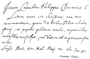 Cluverius, Philip door English School