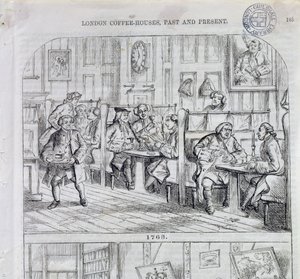 Koffiekamer in 1763, uit London Coffee-Houses Past and Present door English School