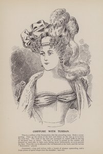 Kapsel met tulband (gravure)