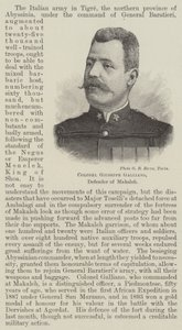 Kolonel Giuseppe Galliano, verdediger van Makaleh (gravure) door English School