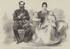 Kolonel Inglis, de Commandant in Lucknow, en Mevrouw Inglis en Familie (gravure)