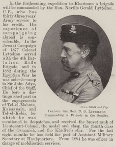 Kolonel de Eerwaarde N G Lyttelton, bevelhebber van een brigade in de Soedan (gravure) door English School