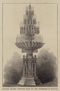 Colossale kristallen fontein gemaakt voor de Maharadja van Puttiala door English School