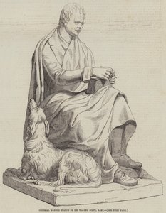 Kolossaal Marmeren Standbeeld van Sir Walter Scott, Baronet door English School