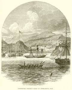 Vloot van Commodore Porter in Nookaheeva Baai door English School