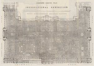 Volledig grondplan van de Internationale Tentoonstelling door English School