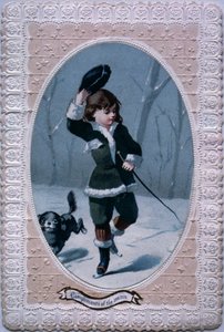 Complimenten van het seizoen, Victoriaanse kerstkaart door English School