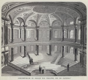 Concertzaal in ontwerp voor theater, Rio de Janeiro