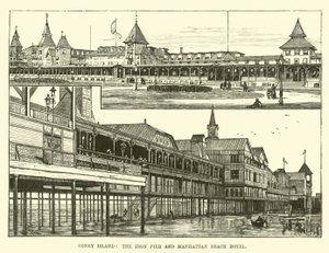 Coney Island, de IJzeren Pier en Manhattan Beach Hotel