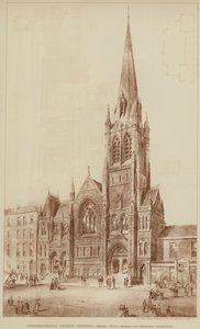 Congregational Church, Croydon (gravure) door English School