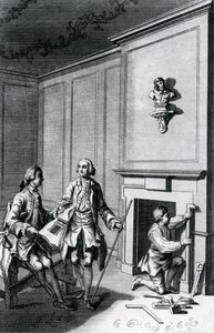 Constructie van een Schoorsteenmantel (gravure) door English School