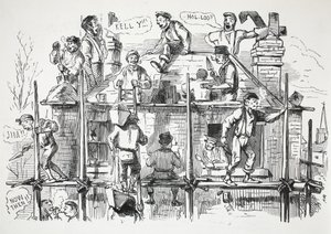 Bouwvakkers, illustratie uit Punch door English School