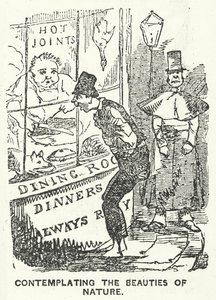 De schoonheid van de natuur aanschouwend (gravure) door English School