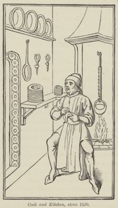 Kok en keuken, circa 1430 door English School