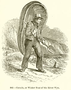 Coracle, of Wicker Boot van de Rivier Wye door English School