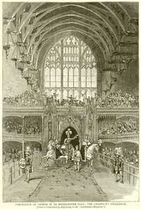 Kroning van George IV. in Westminster Hall: De Uitdaging van de Kampioen door English School