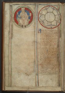Cotton MS Claudius D VI, f.5v: Beschrijving van de zeven koninkrijken van de Angelsaksische heptarchie, ca. 1255-59 door English School
