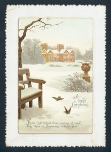 Landhuis in de sneeuw