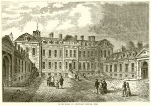 Binnenplaats van Montagu House, 1830 door English School