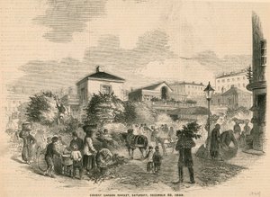 Covent Garden Market, 22 december 1849 door English School