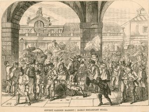 Covent Garden Market, Londen: vroege ontbijtstal door English School