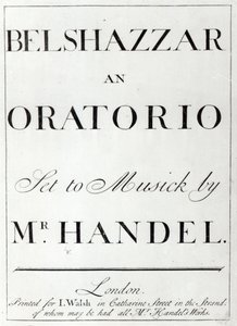 Omslag van de partituur voor Belshazzar door Handel, gepubliceerd in 1745