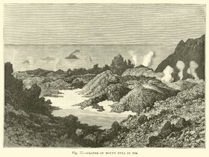 Krater van de Etna in 1834 door English School