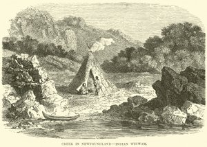 Kreek in Newfoundland, Indiaanse wigwam door English School