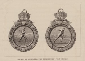 Cricket in Australië, De kampioenschapsprijsmedailles (gravure)