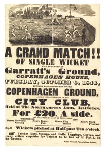 Cricketwedstrijd, 6 oktober 1846