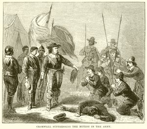 Cromwell Onderdrukt de Muiterij in het Leger door English School