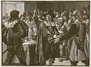 Cromwell ontbindt het Lange Parlement, illustratie uit Cassells Illustrated History of England