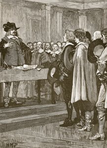 Cromwell weigert de kroon, illustratie uit Cassells Illustrated History of England door English School