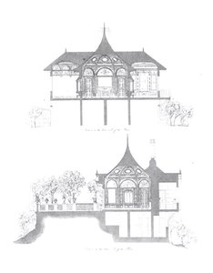 Dwarsdoorsneden van het zomerhuis van Buckingham Palace, uit 