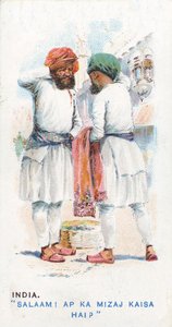 Gebruikelijke groet in India, 1907 door English School