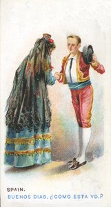 Gebruikelijke groet in Spanje, 1907 door English School