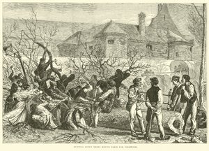 Bomen kappen rond Parijs voor brandhout, oktober 1870 door English School