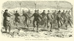 Dans van Franse soldaten in kamp, november 1870 door English School