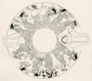 Dans van de Maenaden aan Dionysos (gravure) door English School