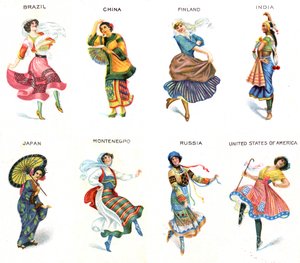 Dansers van de Wereld, sigarettenkaarten, 1915