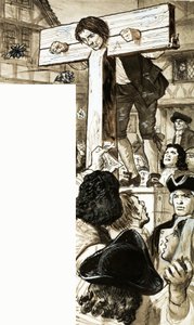 Daniel Defoe in de schandpaal door English School