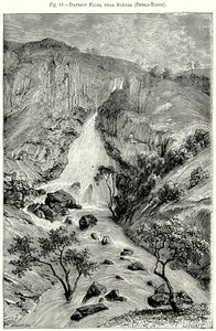 Davezut watervallen, bij Samara (Debra-Tabor) (gravure) door English School