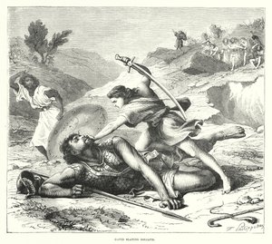 David doodt Goliath (gravure)