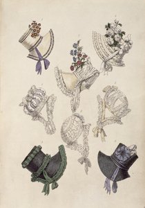 Daghoeden, modeplaat uit Ackermanns Repository of Arts door English School
