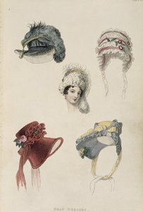 Daghoeden, modeplaat uit Ackermanns Repository of Arts door English School